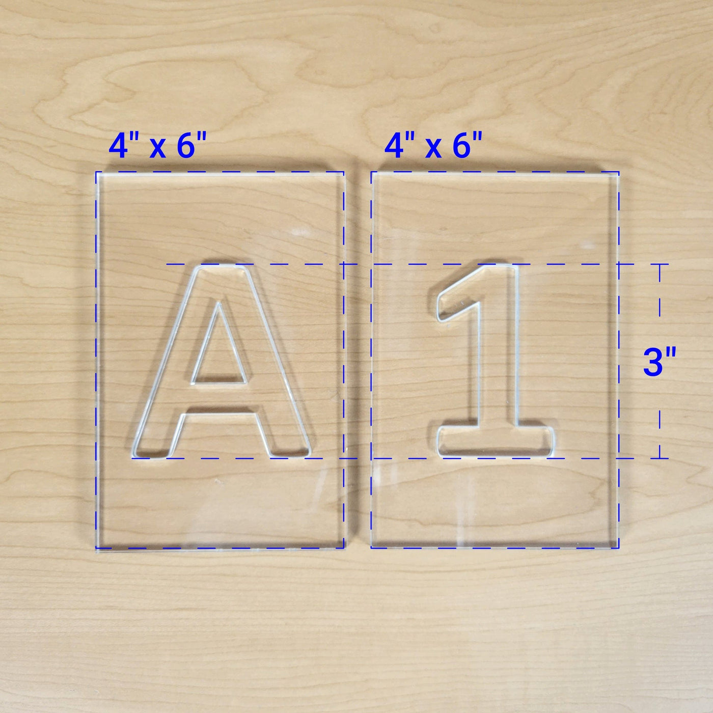 Letters and Numbers Epoxy/Resin Inlay Acrylic Router Template