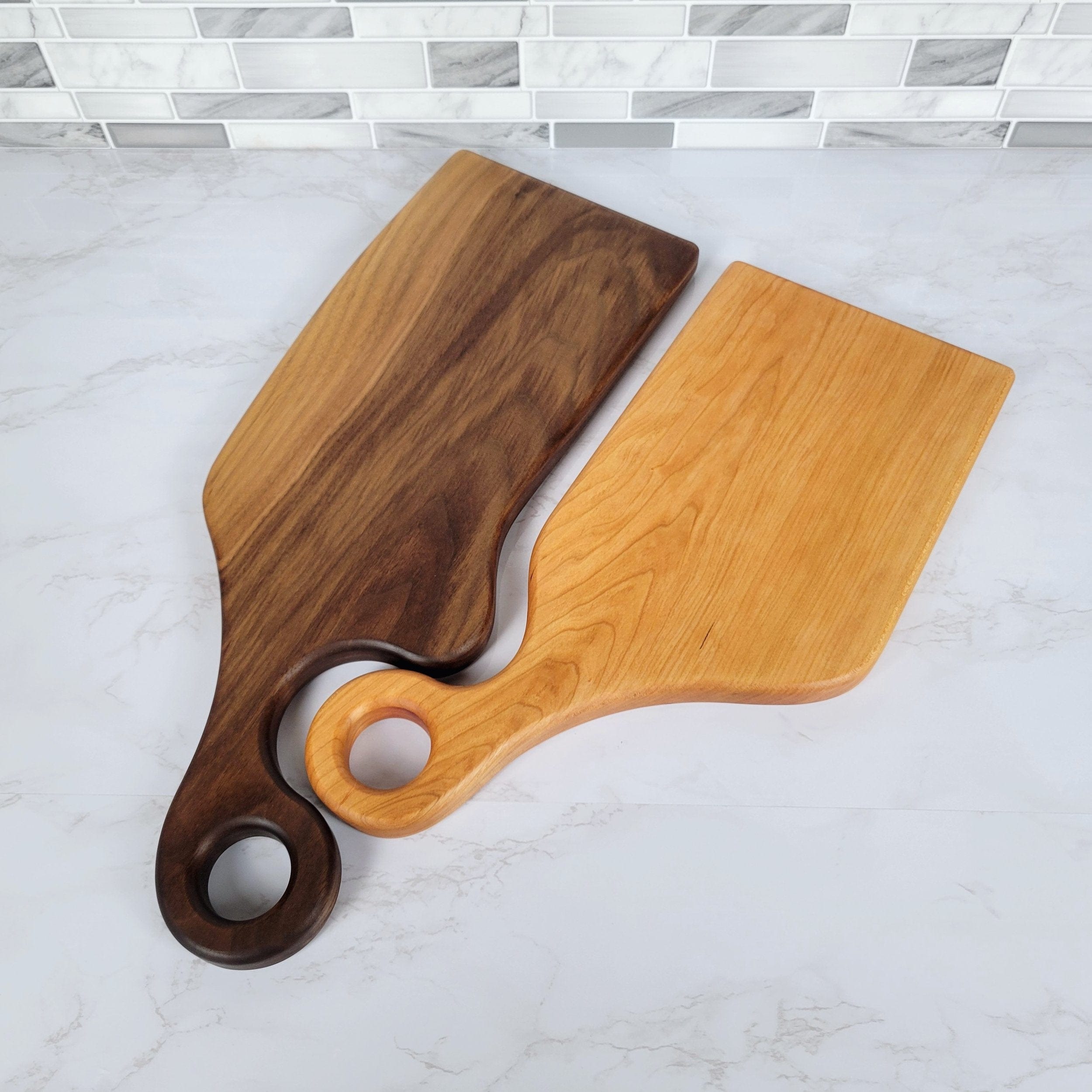 Wood Grain Junkie Nesting Charcuterie Board Set - Black Walnut and Cherry
