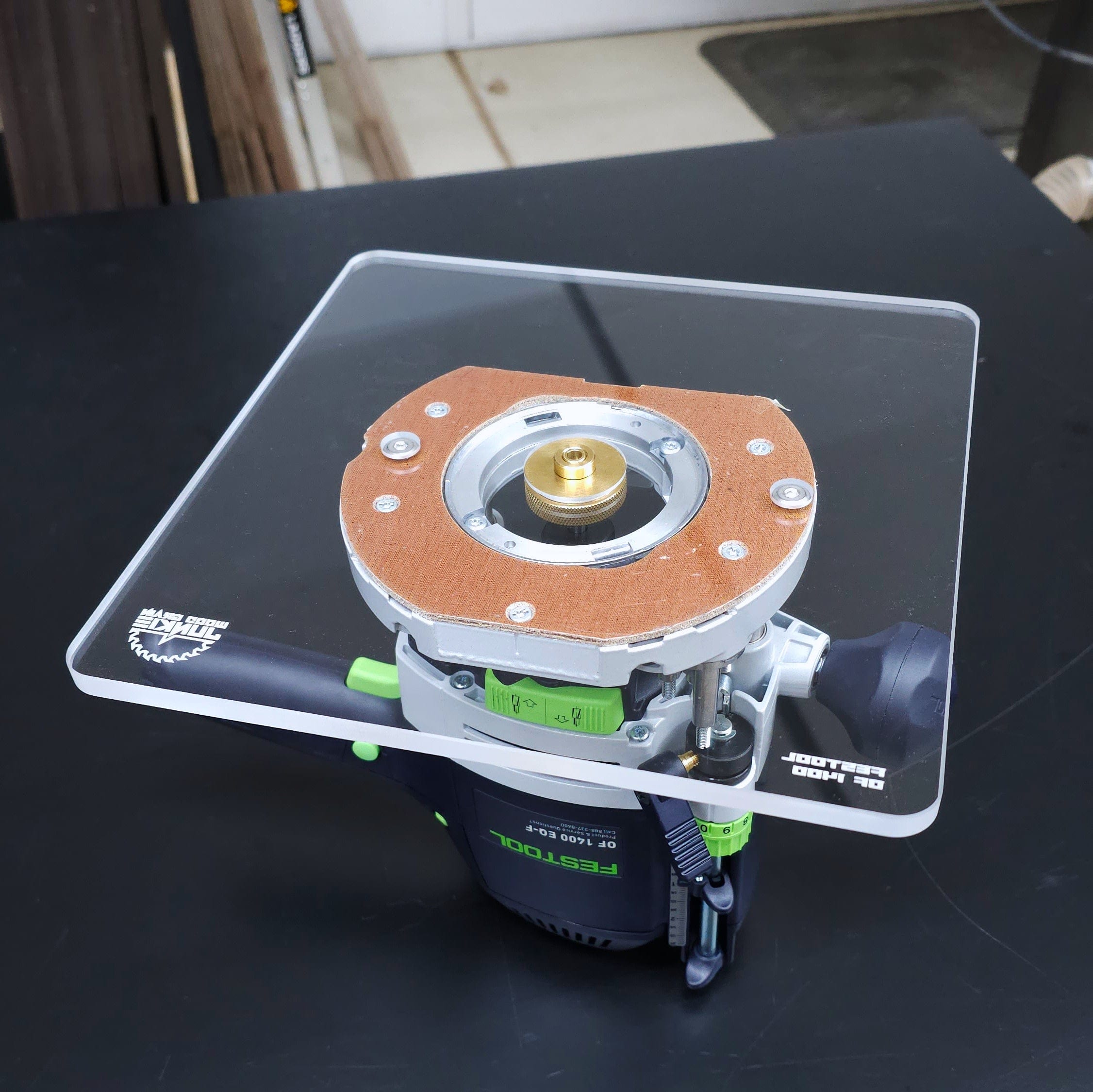 Wood Grain Junkie Router Base Plate for the Festool OF 1400 - Large 10x10 Inch