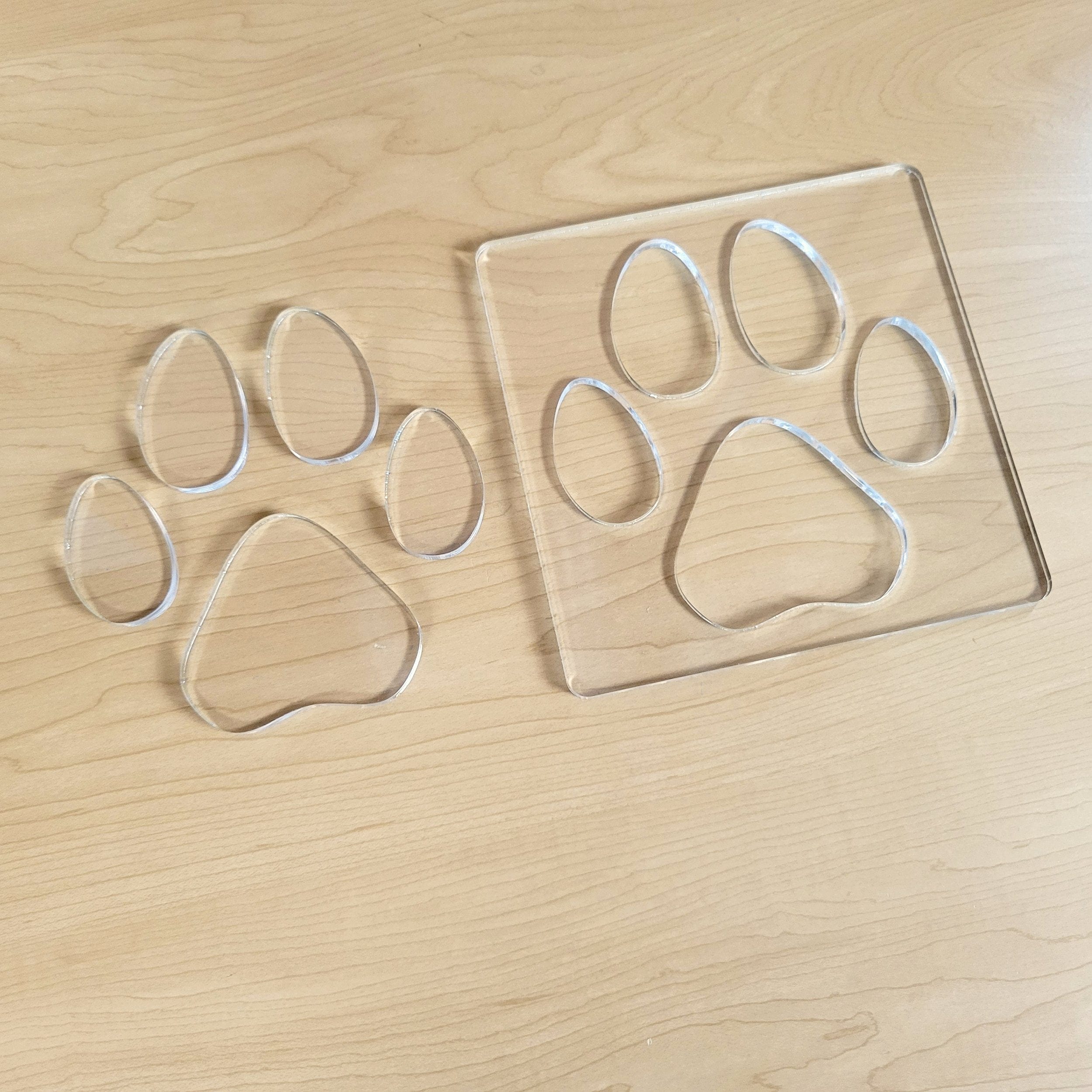 Wood Grain Junkie Single Paw Print Inlay Acrylic Router Template