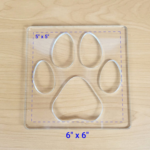 Wood Grain Junkie Single Paw Print Inlay Acrylic Router Template