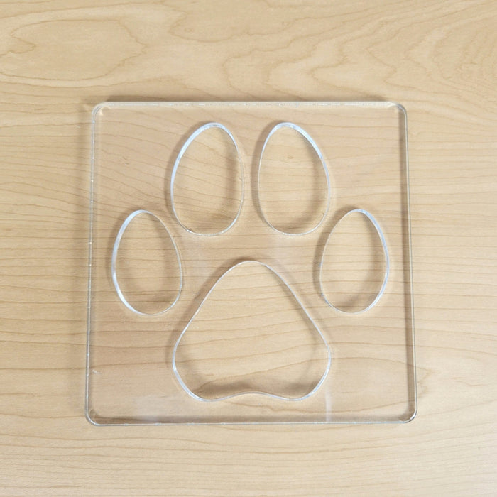 Wood Grain Junkie Single Paw Print Inlay Acrylic Router Template