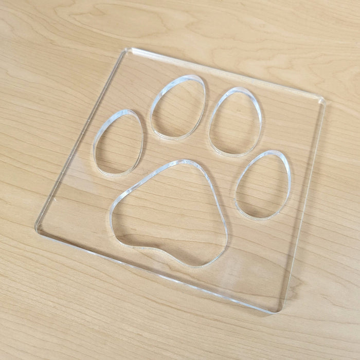 Wood Grain Junkie Single Paw Print Inlay Acrylic Router Template
