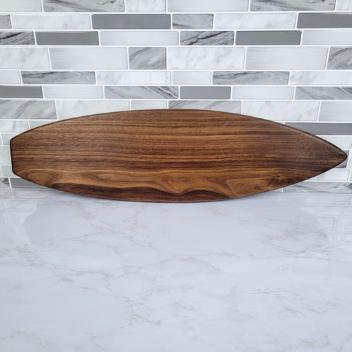 Wood Grain Junkie Surfboard Charcuterie Board | Black Walnut