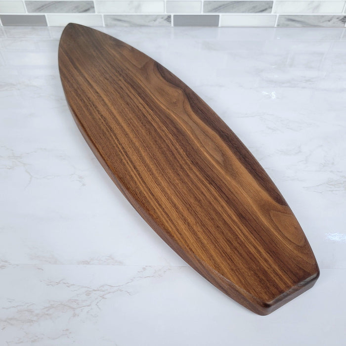 Wood Grain Junkie Surfboard Charcuterie Board | Black Walnut