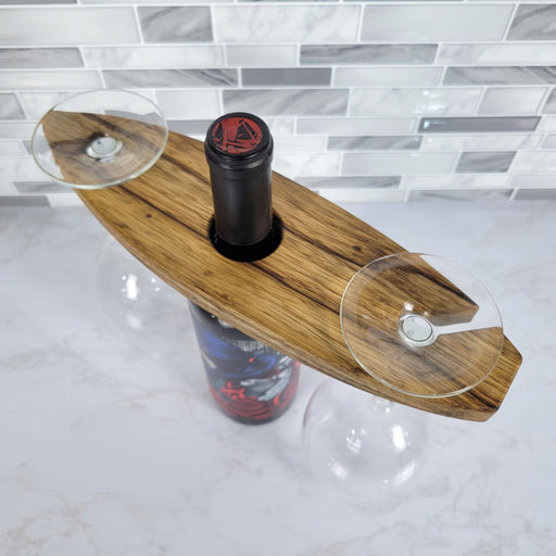 Wood Grain Junkie Surfboard Wine Caddy | Black Limba