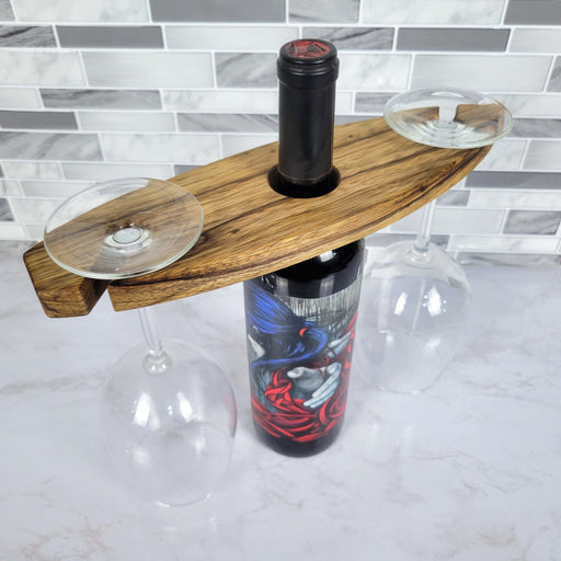 Wood Grain Junkie Surfboard Wine Caddy | Black Limba