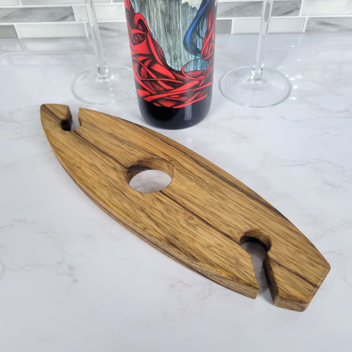 Wood Grain Junkie Surfboard Wine Caddy | Black Limba